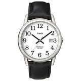 Timex Easy Reader White/Black Leather Men's 30m Analog Watch T2H281
