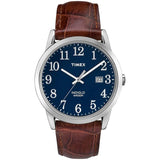 Timex Easy Reader Blue/Brown Leather Men's 30m Analog Watch TW2R63800