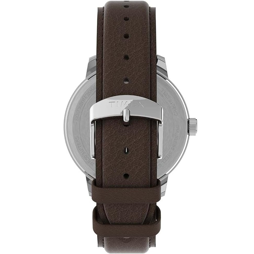 Timex Easy Reader Bold Cream/Brown Leather Strap 50M Watch TW2V21300