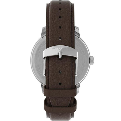 Timex Easy Reader Bold Cream/Brown Leather Strap 50M Watch TW2V21300