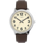 Timex Easy Reader Bold Cream/Brown Leather Strap 50M Watch TW2V21300