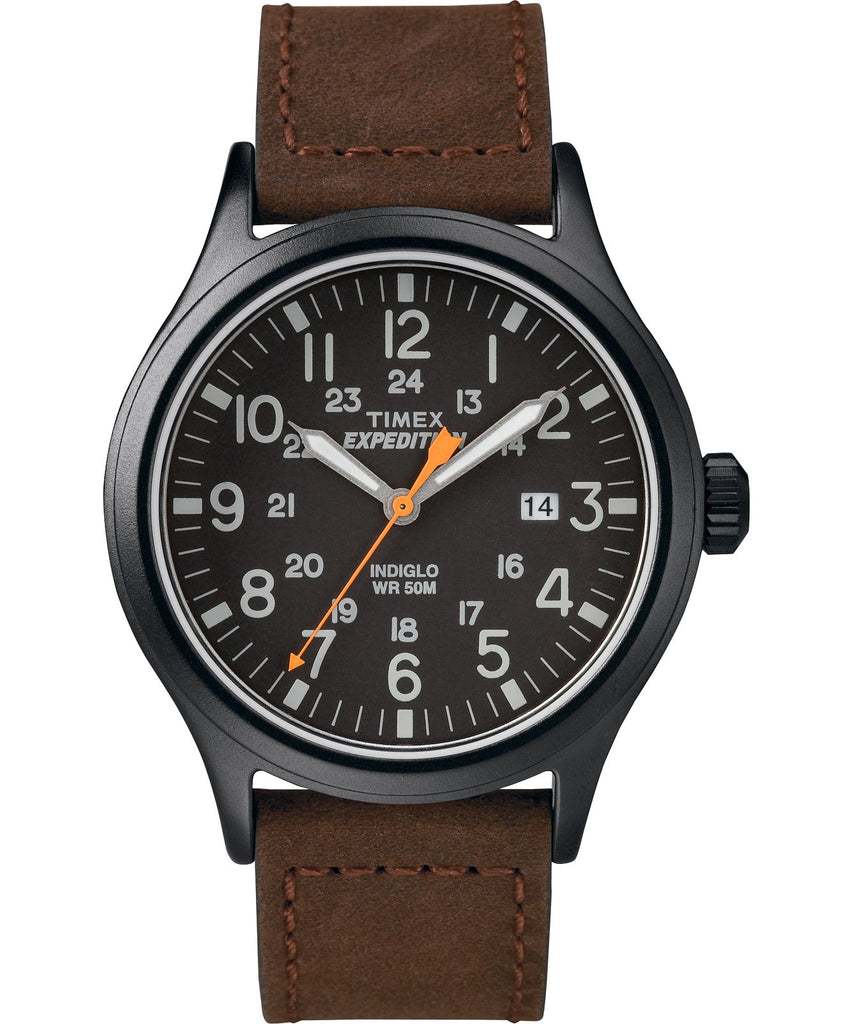 Timex Expedition Scout Black/Brown Leather Men's 50m Analog Watch TX_TW4B12500
