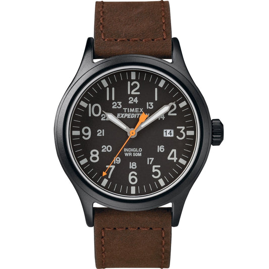 Timex Expedition Scout Black/Brown Leather Men's 50m Analog Watch TW4B12500