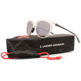 Under Armour Circuit Shiny Transparent/Grey Mirror Women's Fashion Sunglasses 900-T4