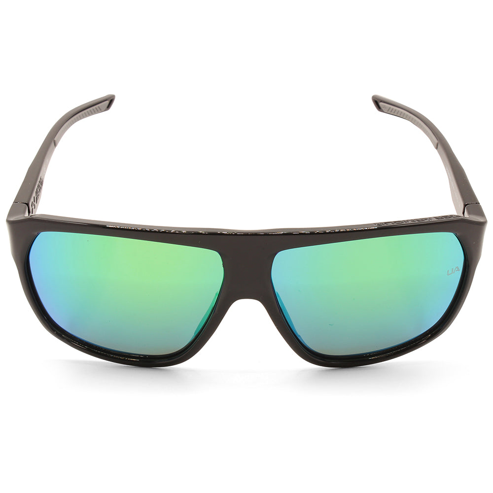 Under Armour Dominate Shiny Black/Green Mirror Unisex Fashion Sunglasses 807-V8
