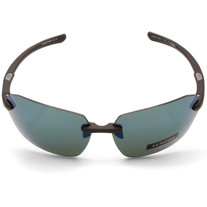 Under Armour Fire 2 Matte Black/Blue-Green Unisex Rimless Golf Sunglasses 807-V8