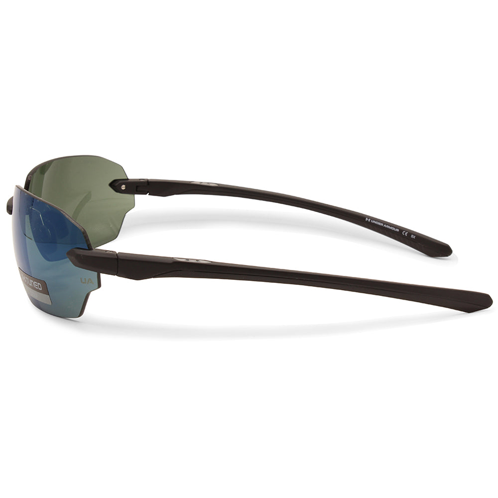 Under Armour Fire 2 Matte Black/Blue-Green Unisex Rimless Golf Sunglasses 807-V8