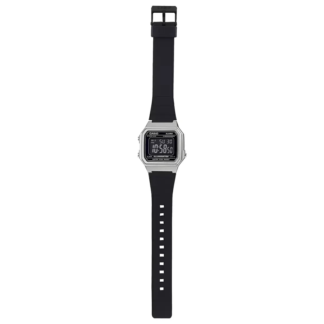 Casio Silver 50m Multifunction Casual Unisex Digital Watch W-217HM-7B
