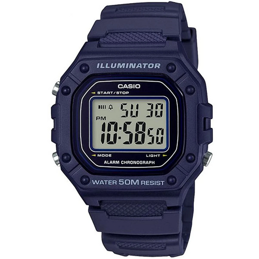 Casio Dark Blue 50m Multi-Function Unisex Digital Sports Watch W-218H-2A