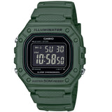 Casio Green 50m Multi-Function Unisex Digital Sports Watch W-218H-3B