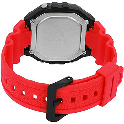 Casio Black/Red 50m Multi-Function Unisex Digital Sports Watch W-218H-4B
