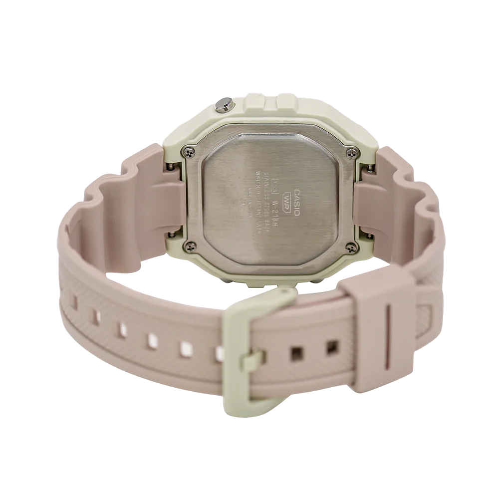 Casio Light Pink/Grey Women's 50m Digital Sports Watch W-218HC-4A2