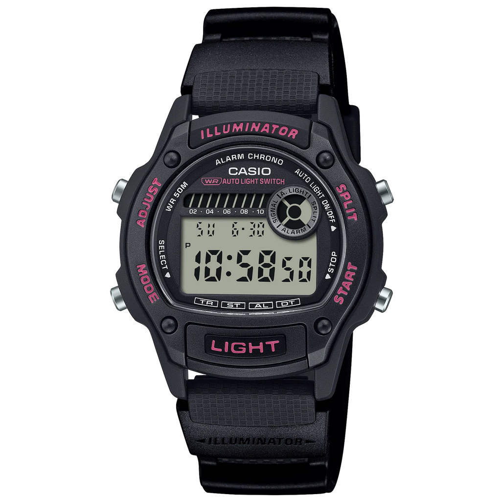 Casio Black 50m Unisex Multifunction Digital Sports Watch W-220H-1A2