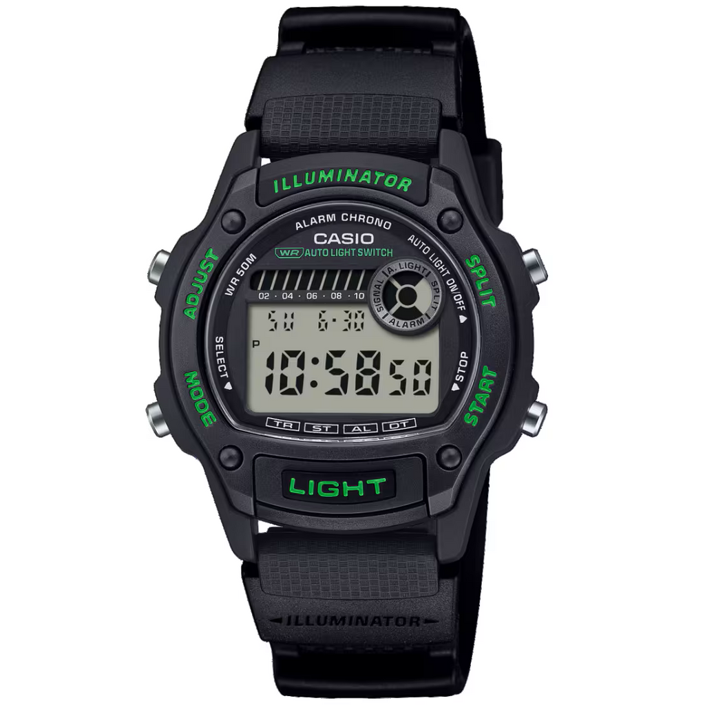 Casio Black 50m Unisex Multifunction Digital Sports Watch W-220H-1A3