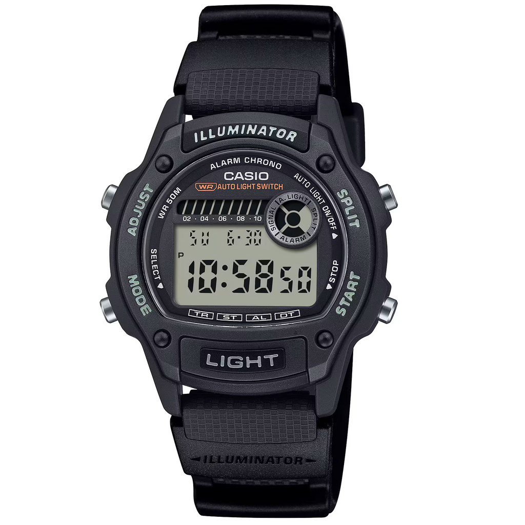 Casio Black 50m Unisex Multifunction Digital Sports Watch W-220H-1A
