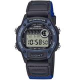 Casio Black Leather Strap 50m Unisex Digital Sports Watch W-220HF-2A