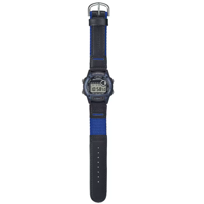 Casio Black Leather Strap 50m Unisex Digital Sports Watch W-220HF-2A