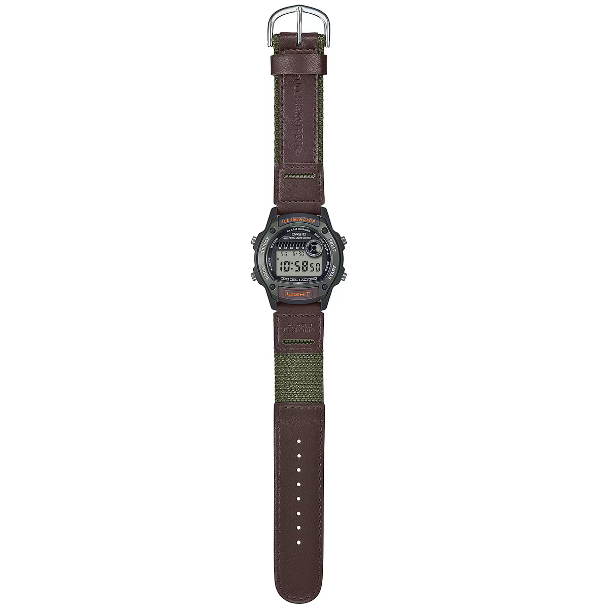 Casio Brown Leather Strap 50m Unisex Digital Sports Watch W-220HF-3A