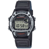 Casio Black Leather Strap 50m Unisex Digital Sports Watch W-220HF-8A