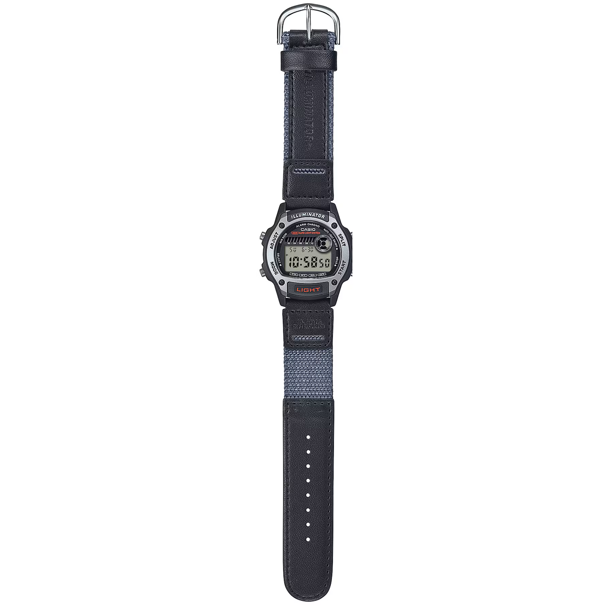 Casio Black Leather Strap 50m Unisex Digital Sports Watch W-220HF-8A