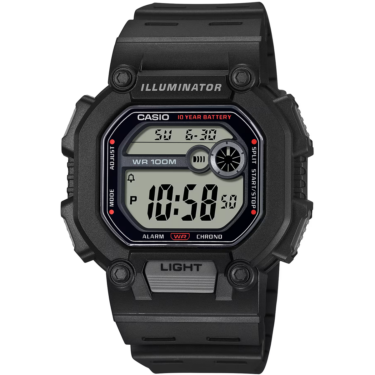 Casio Black Men's 100m Multifunction Digital Sports Watch W-737H-1AV