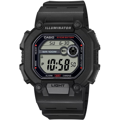 Casio Black Men's 100m Multifunction Digital Sports Watch W-737H-1AV