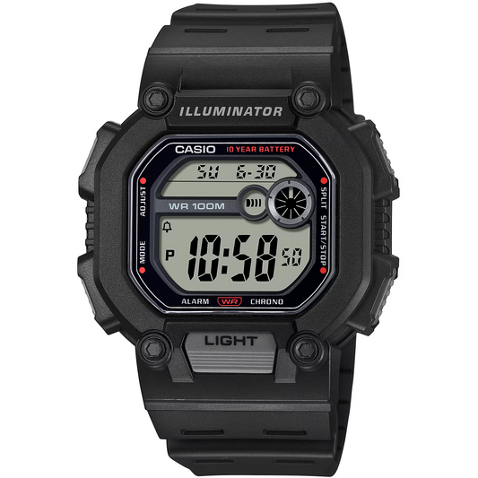 Casio Black Men's 100m Multifunction Digital Sports Watch W-737H-1AV