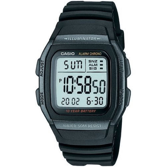 Casio W-96H-1B Grey and Black 50m Dual Time Unisex Digital Sports Watch