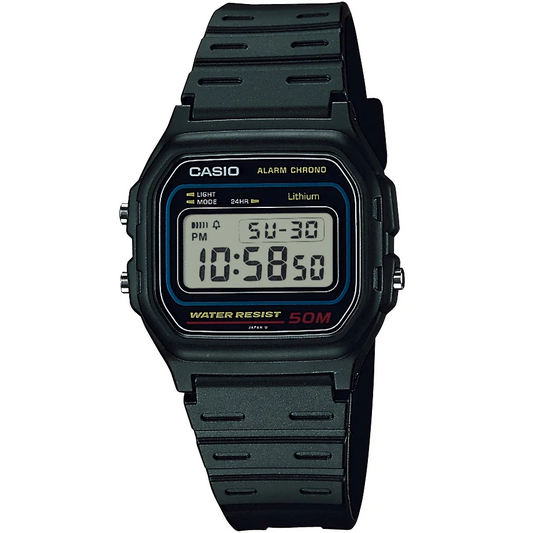 Casio W-59-1V Black Resin Classic 50m Retro Style Unisex Digital Watch