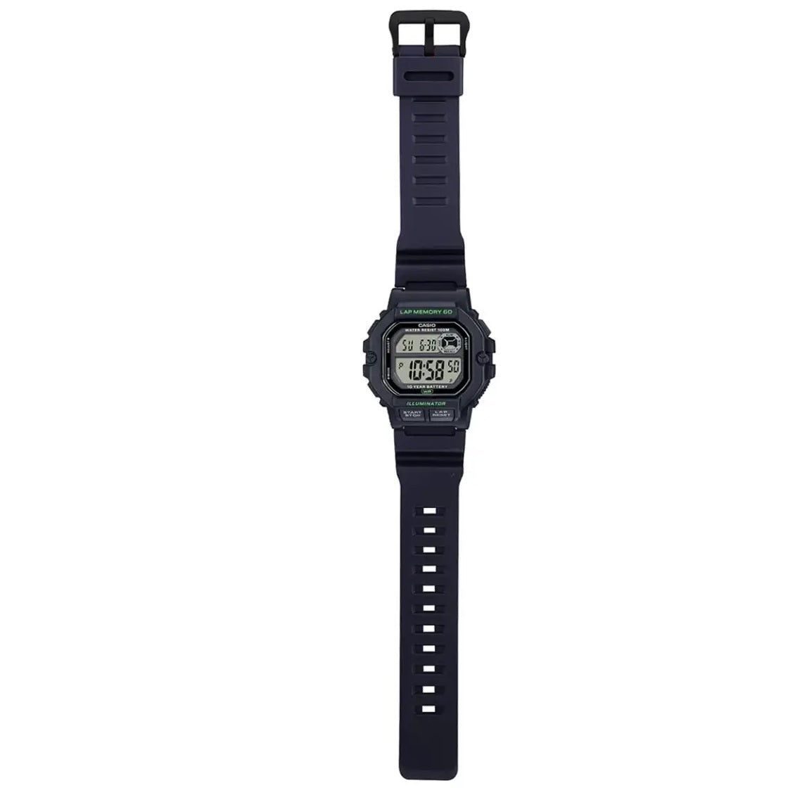 Casio Black Dial/Black Resin Men's 100m Digital Sports Watch WS-1400H-1AV