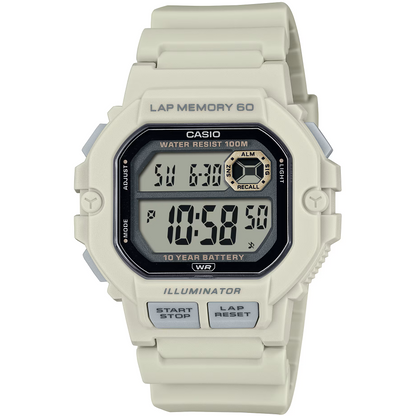 Casio Ivory White Men's 100m Multifunction Digital Sports Watch WS-1400H-8AV
