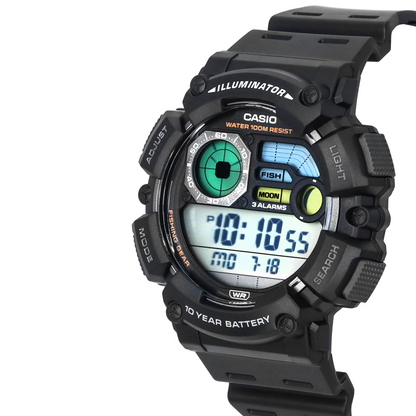 Casio Black Men's 100m Digitlal Fishing/Sports Watch WS-1500H-1AV