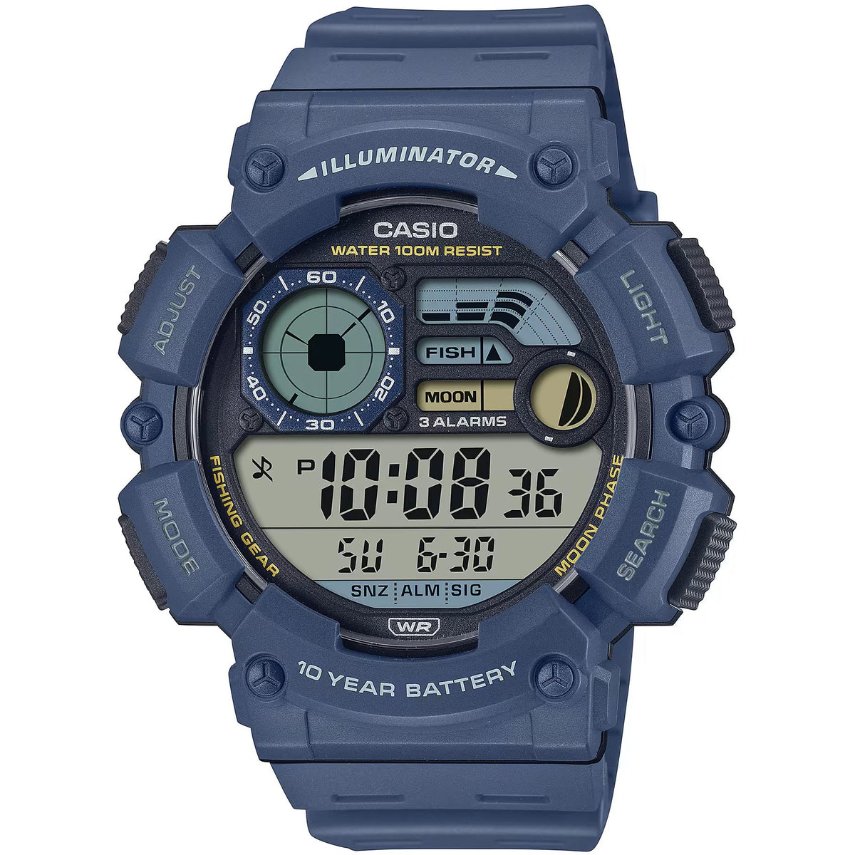 Casio Blue Men's 100m Digitlal Fishing/Sports Watch WS-1500H-2AV