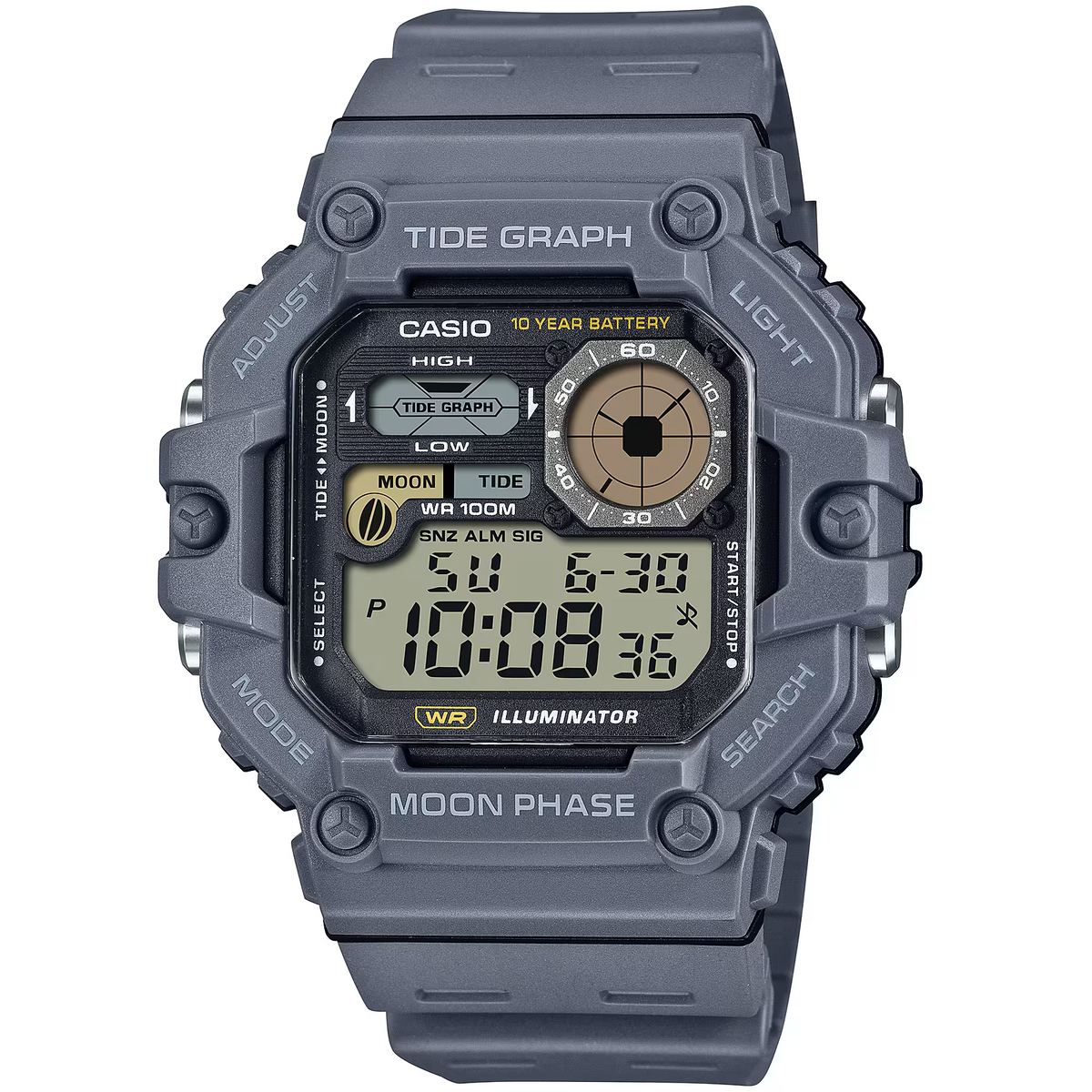 Casio Grey Men's 100m Digital Multifunction Sports Watch WS-1700H-8A