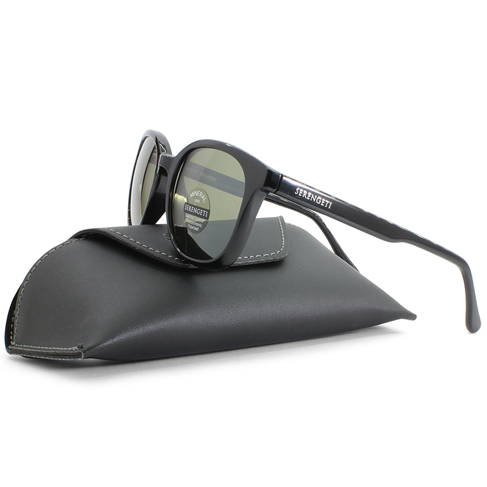 Serengeti Mara Shiny Black/Green 555nm Polarised Women's Sunglasses