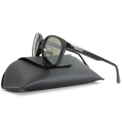 Serengeti Mara Shiny Black/Green 555nm Polarised Women's Sunglasses