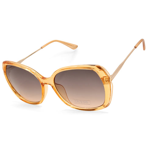 Guess Factory Shiny Transparent Beige/Grey Smoke Gradient Women's Sunglasses GF0396 57B