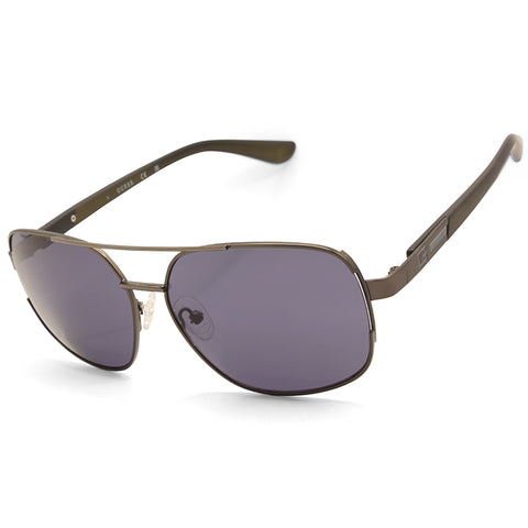 Guess Factory Shiny Gunmetal/Grey Smoke Men's Pilot Sunglasses GF0227 08A