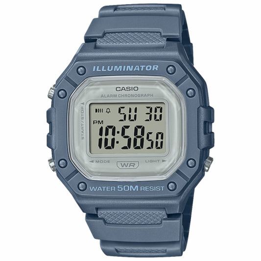 Casio Light Blue Women's 50m Digital Sports Watch W-218HC-2A