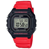 Casio Black/Red 50m Multi-Function Unisex Digital Sports Watch W-218H-4B