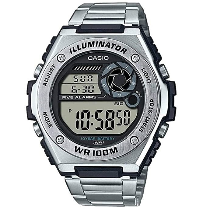 Casio Silver Men's 100m Stainless Steel Multifunction Sports Watch MWD-100HD-1A