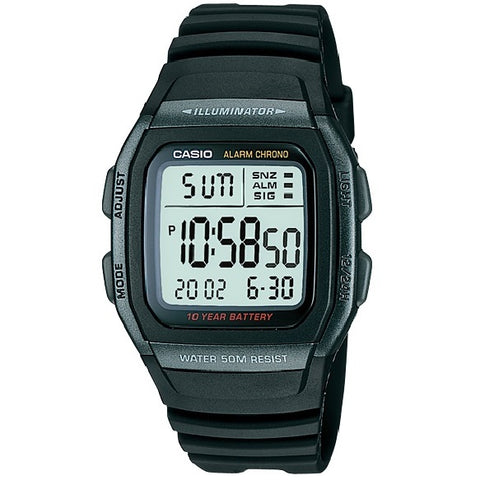 Casio W-96H-1B Grey and Black 50m Dual Time Unisex Digital Sports Watch