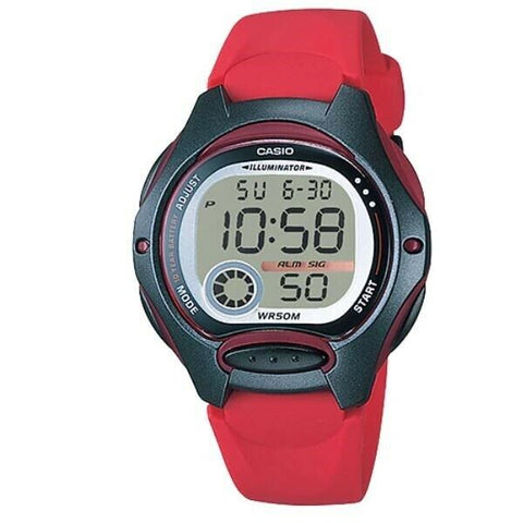 Casio LW-200-4A Black Red Women's or Kid's 50m Digital Sports Watch