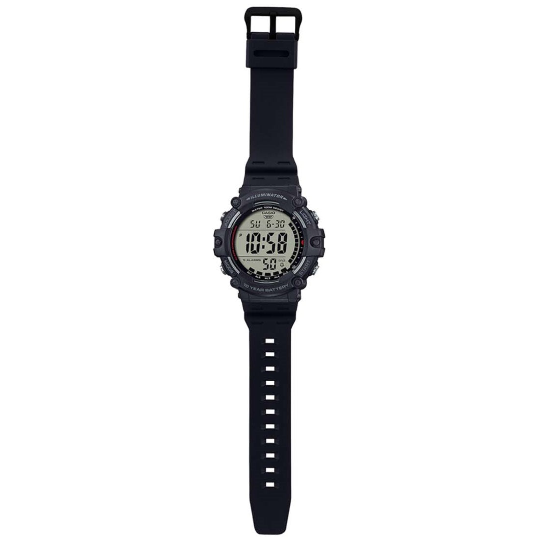 Casio Black Men's Dual Time 100m Multifunction Digital Sports Watch AE-1500WH-1A