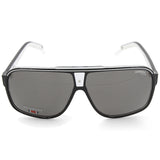 Carrera Grand Prix 2 Black White on Clear/Grey Polarised Sunglasses 7C5/M9
