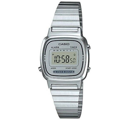 Casio LA670WA-7 Silver Small Stainless Steel Women's Digital Watch
