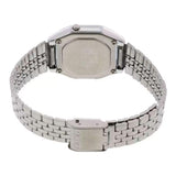 Casio LA680WA-4C Silver Floral Dial Women's Stainless Steel Digital Watch