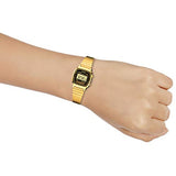 Casio LA670WGA-1 Gold With Black Face Small Women's Stainless Steel Digital Watch