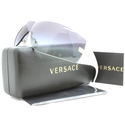 Versace White/Grey Gradient Unisex Designer Shield Sunglasses VE2054 10008G