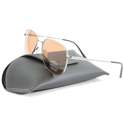 Serengeti Haywood Shiny Gunmetal/Brown Drivers Men's Pilot Sunglasses